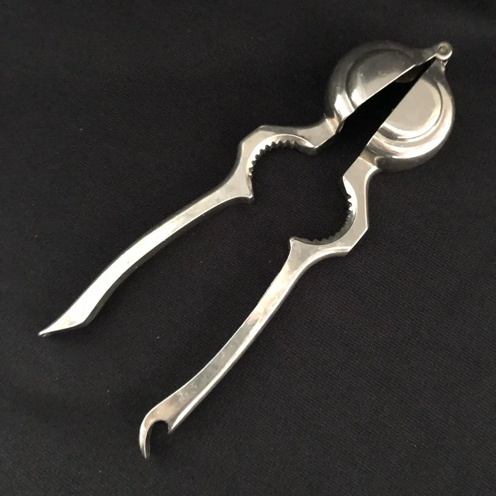 Vintage Polished Metal Nutcracker - Bottle Opener Combo Tool - West Germany